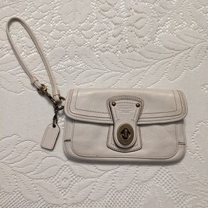Coach White Leather Wristlet